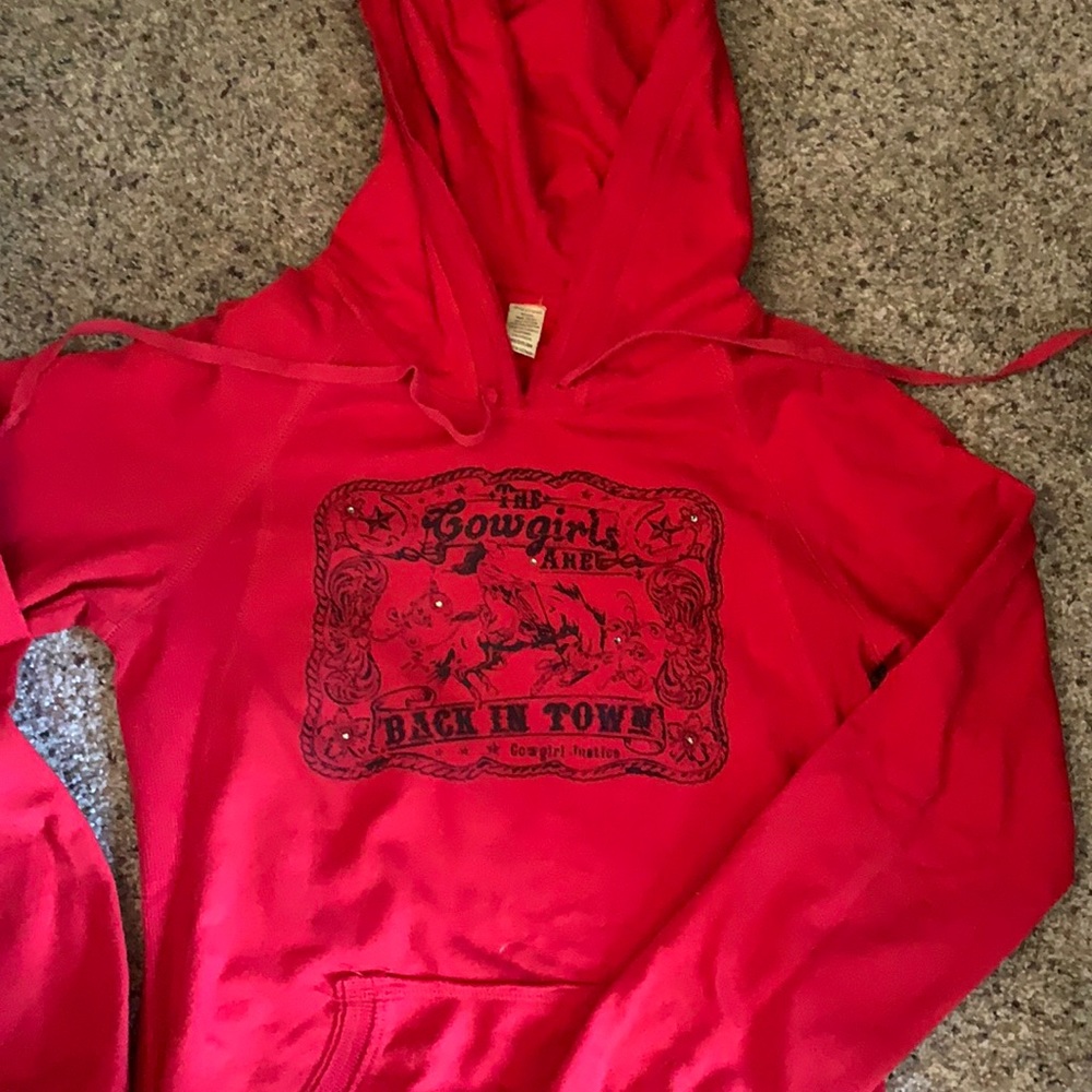 Red hoodie by cowgirl justice!